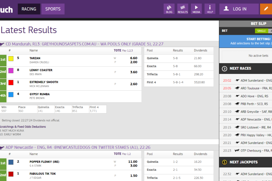 tabtouch race results