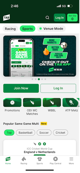 tab login to my account